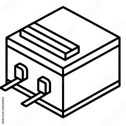 SSD Drive Line Art Vector Illustration