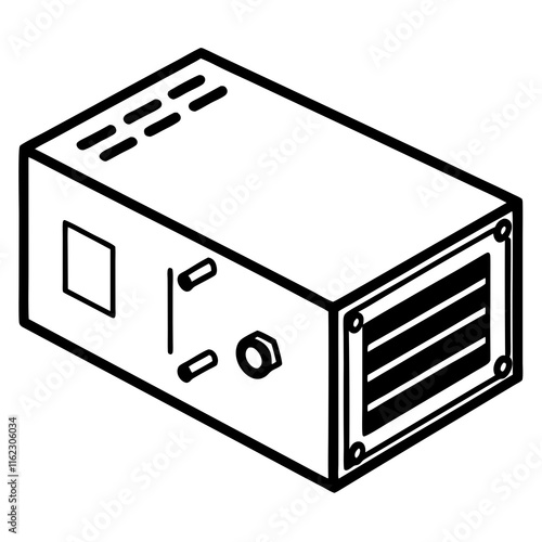 SSD Drive Line Art Vector Illustration