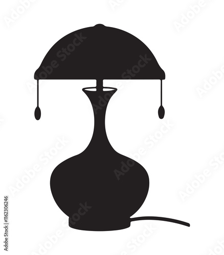 A black lamp with a shade icon