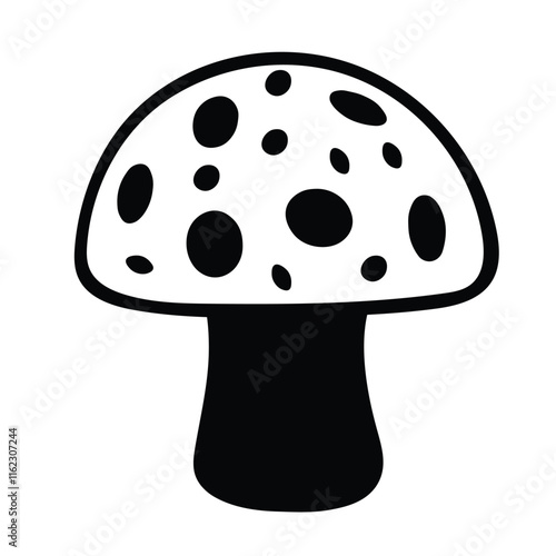 Mushroom art black and white colour deasign