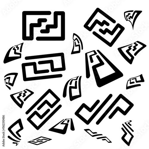 pattern, vector, design, seamless, illustration, square, wallpaper, art, set, shape, squares, decoration, icon, symbol, element, concept, geometric, texture, alphabet, retro, qr code, technology, styl