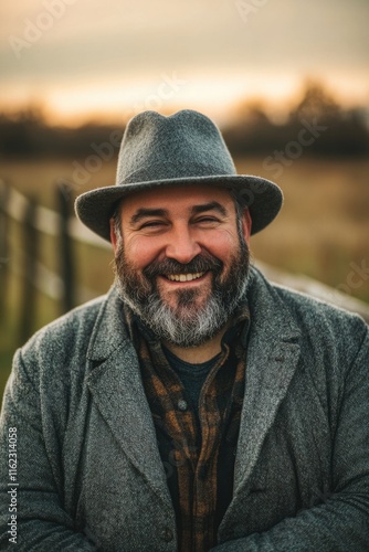 Man with Beard and Hat Smiling