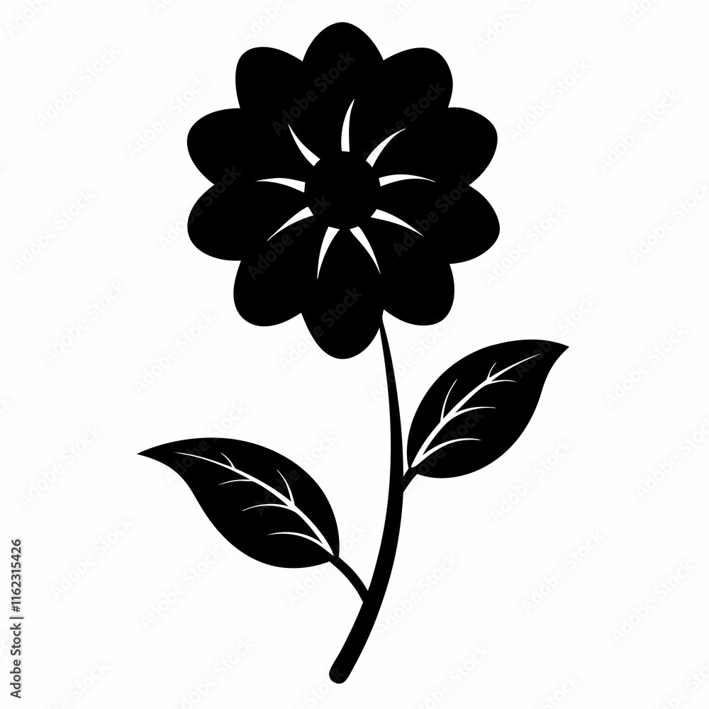 Flower Reverie black silhouette vector Flower Reverie black silhouette vector