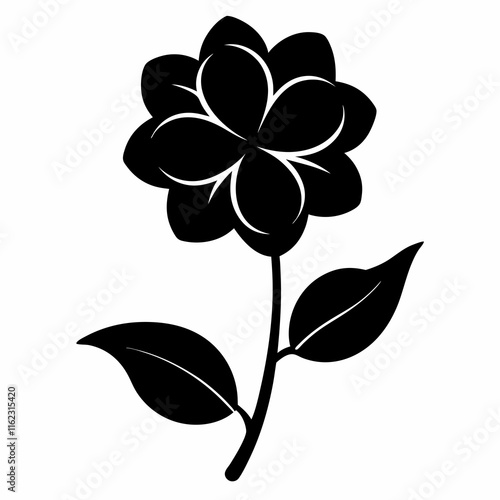 Flower Reverie black silhouette vector
