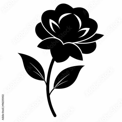 Flower Reverie black silhouette vector