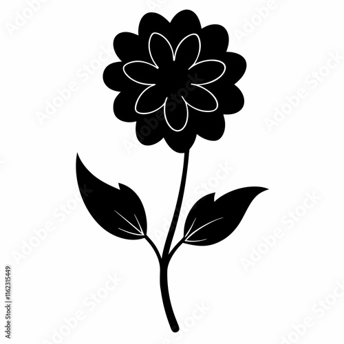 Flower Reverie black silhouette vector