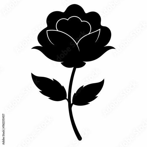 Flower Reverie black silhouette vector