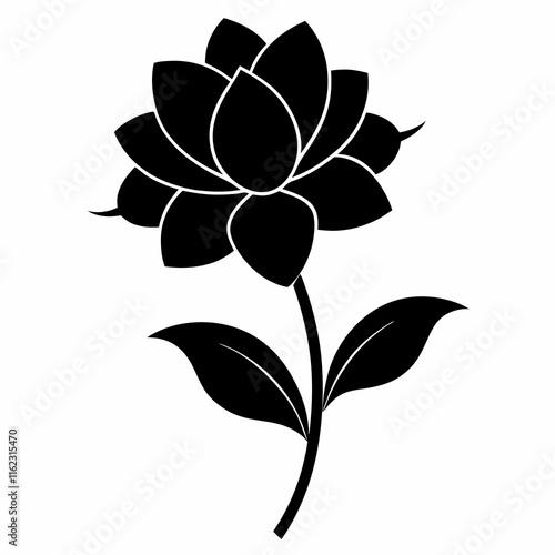 Flower Reverie black silhouette vector