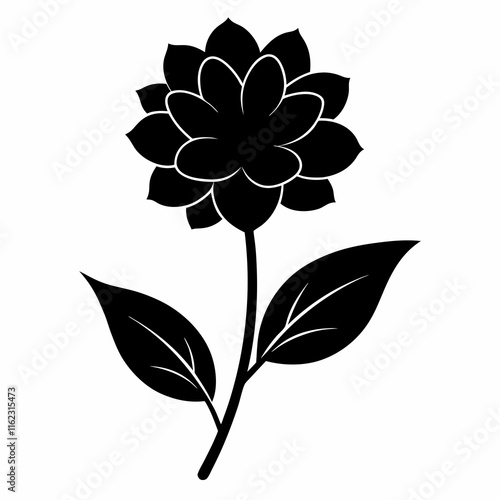 Flower Reverie black silhouette vector