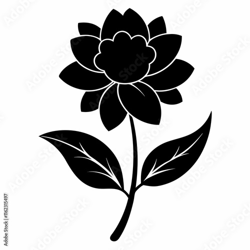 Flower Reverie black silhouette vector