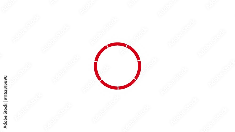 Circle target object position center. Red and White circle animation isolated on transparent background.