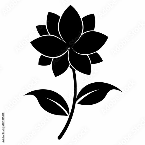 Flower Reverie black silhouette vector
