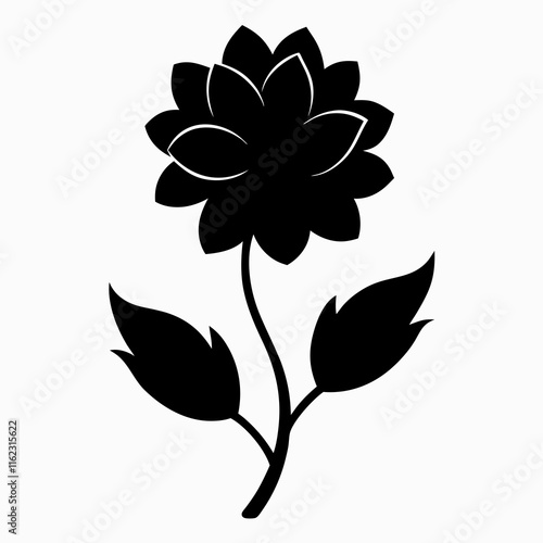 Flower Reverie black silhouette vector