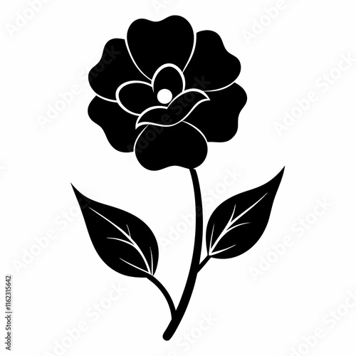 Flower Reverie black silhouette vector