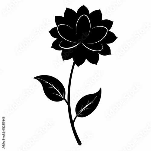 Flower Reverie black silhouette vector