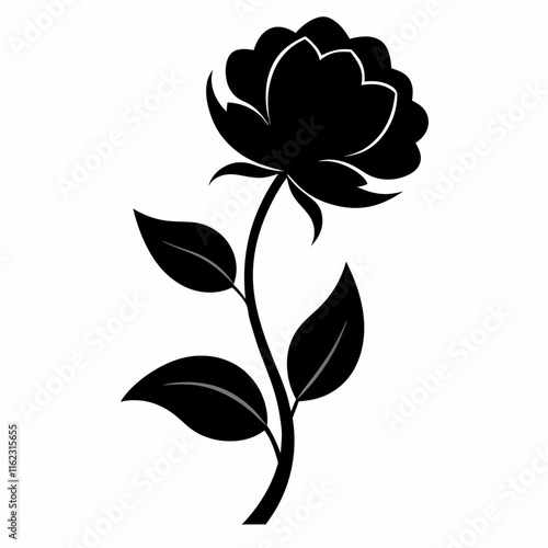 Flower Reverie black silhouette vector