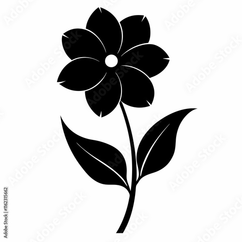 Flower Reverie black silhouette vector
