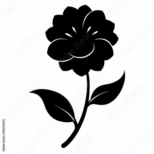 Flower Reverie black silhouette vector