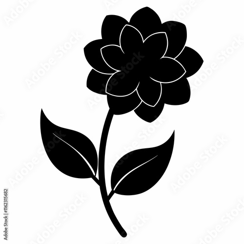 Flower Reverie black silhouette vector