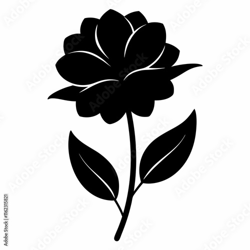 Flower Reverie black silhouette vector