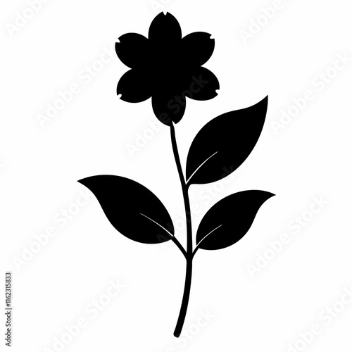 Flower Reverie black silhouette vector