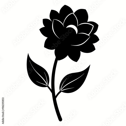 Flower Reverie black silhouette vector