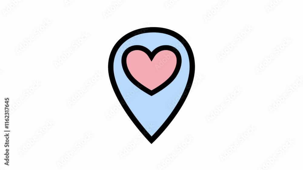 Love location - clean and modern valentines day symbol motion design. Love location - clean and modern valentines day symbol motion design.