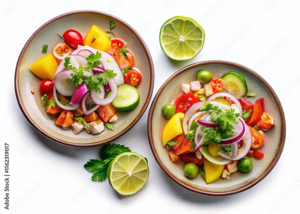 Delicious Ceviche Flat Lay Restaurant Scene 4K Delicious Ceviche Flat Lay Restaurant Scene 4K