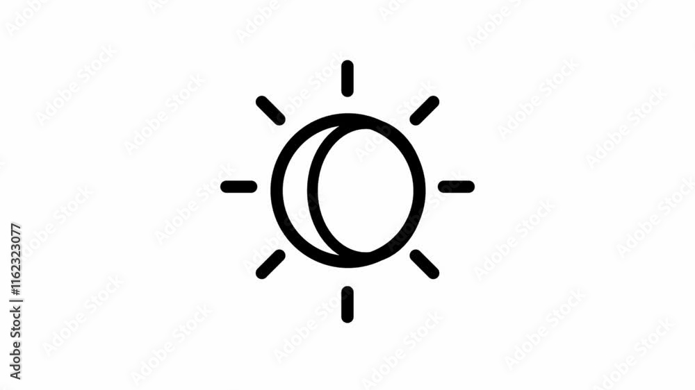 solar eclipse - clean and modern weather icon motion design. solar eclipse - clean and modern weather icon motion design.