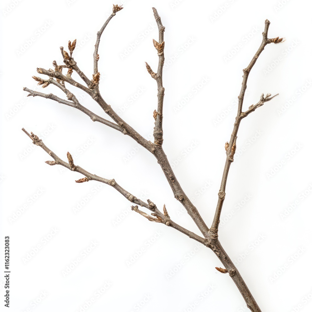 branch of a tree Isolated on White Background Generative AI branch of a tree Isolated on White Background Generative AI
