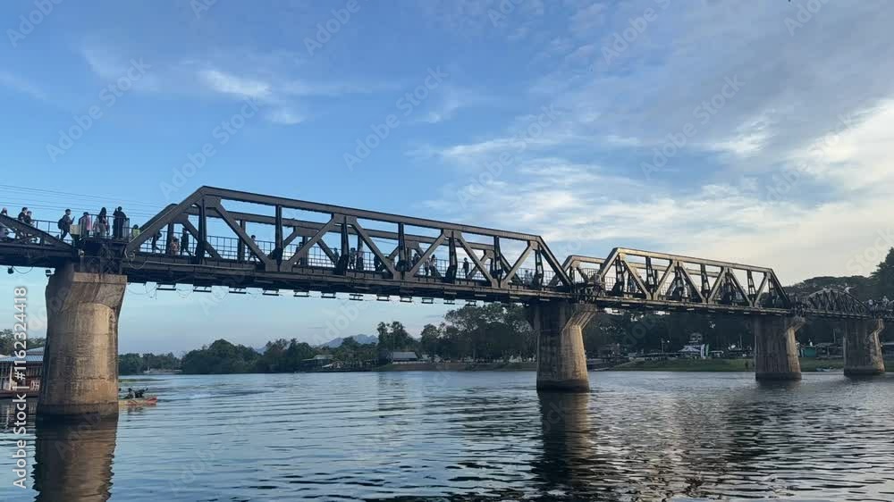 River Kwai bridge in Kanchanaburi Thailand,is a famous place and a tourist destination River Kwai bridge in Kanchanaburi Thailand,is a famous place and a tourist destination