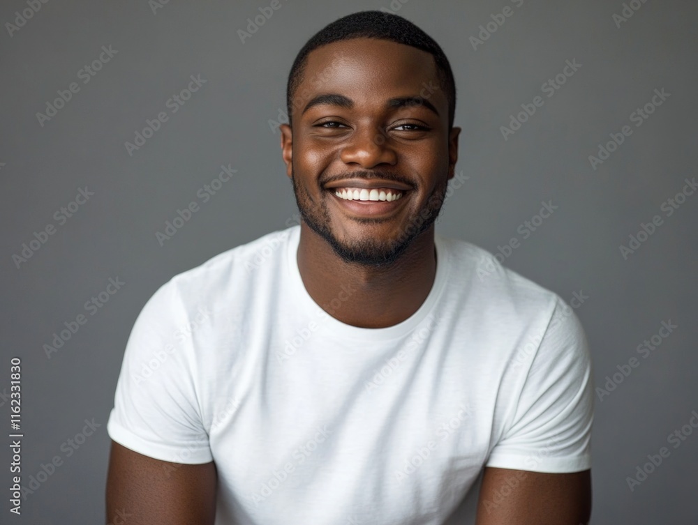Man Smiling in White Shirt Man Smiling in White Shirt
