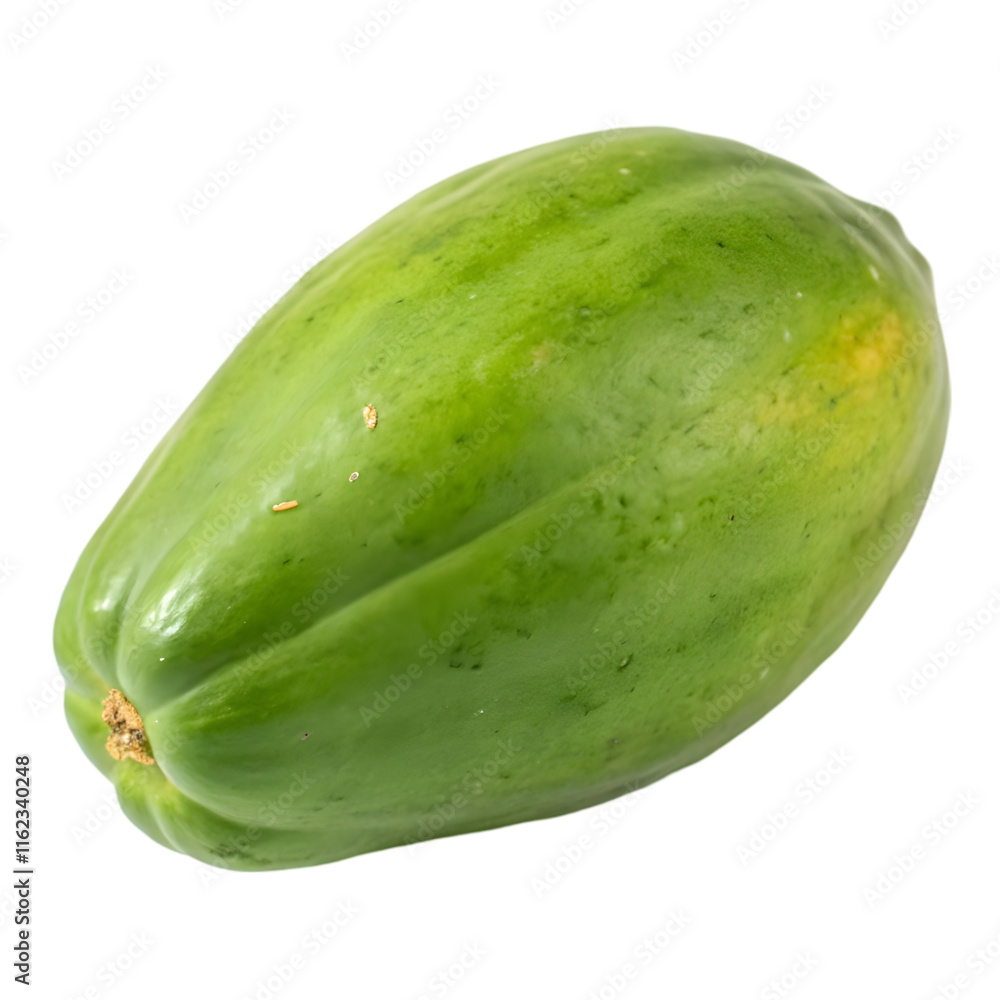 raw organic green papaya on transparent background raw organic green papaya on transparent background