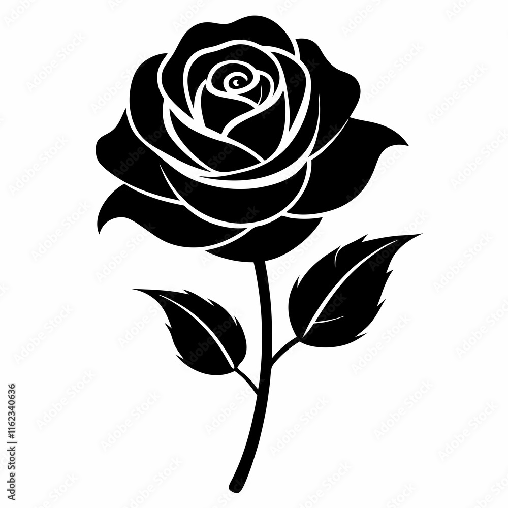 Rose Whisper art vector black Rose Whisper art vector black