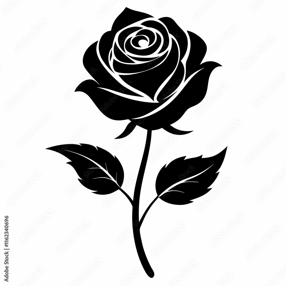 Rose Whisper art vector black Rose Whisper art vector black