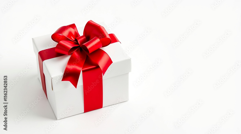 A thoughtfully wrapped Valentine's Day present, showcasing love and festivity with a ribbon A thoughtfully wrapped Valentine's Day present, showcasing love and festivity with a ribbon