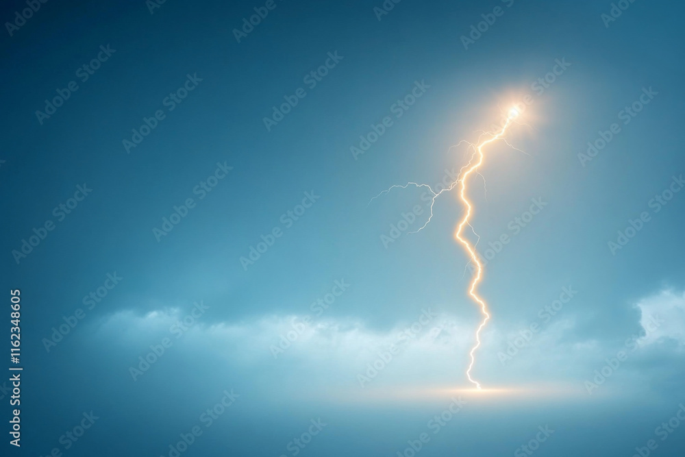 Fototapeta premium Lightning strikes illuminate a dramatic sky during a stormy evening