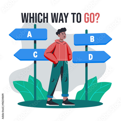 Decision making flat illustration of a character 
