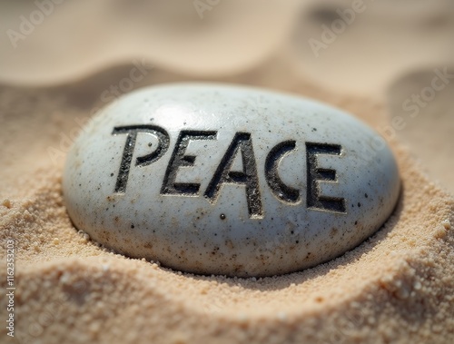 Serene Peace: A Stone Inscribed with Tranquility photo