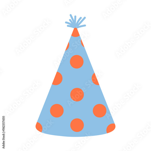 Colorful party hat with polka dots for festive celebrations and gatherings