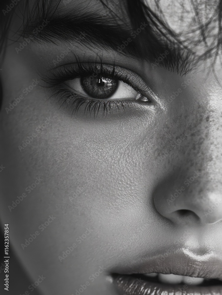 Fototapeta premium Woman's face with freckles