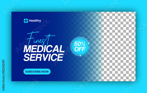 
Medical health care youtube thumbnail cover design or medical web banner design template