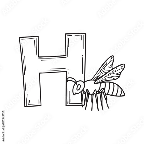 An illustration of letter H beside Hornet