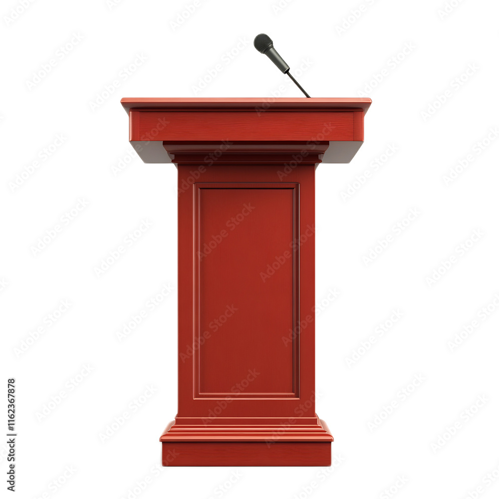 Red Podium for Public Speaking and Announcements Red Podium for Public Speaking and Announcements