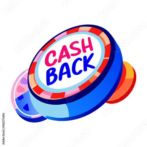 A flat sticker of cashback money 