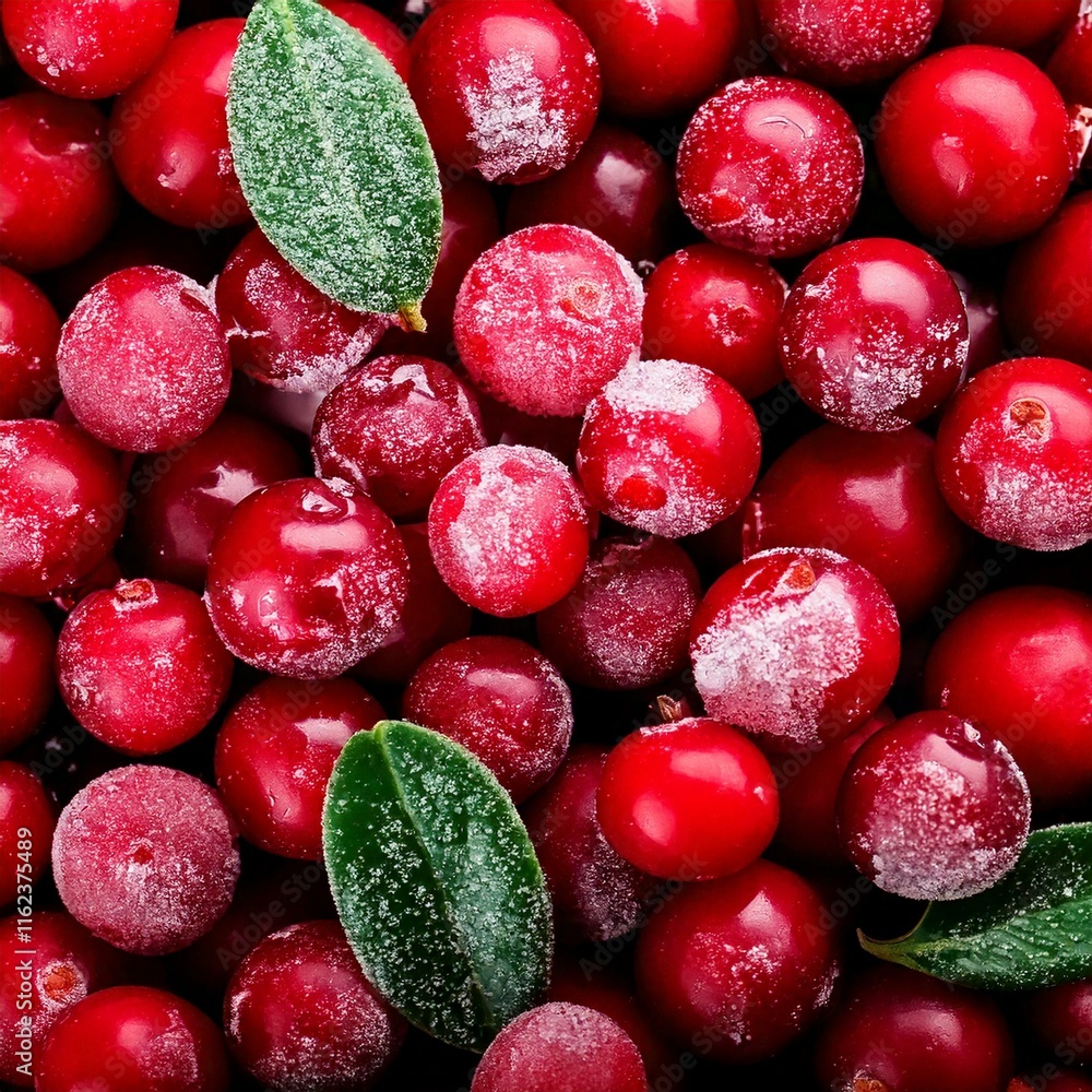 Frozen cranberries background, Frozen cranberries background,
