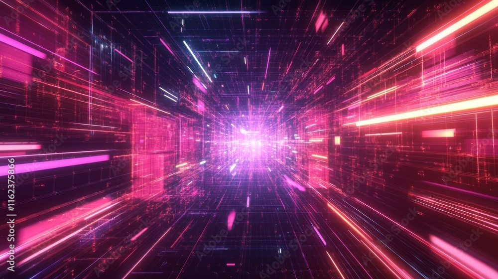 Futuristic Glowing Waveforms and Digital Light Trails Background with Gradient - Perfect for Banners Futuristic Glowing Waveforms and Digital Light Trails Background with Gradient - Perfect for Banners