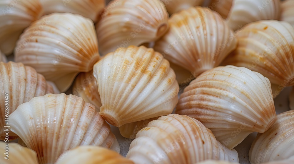 Natural sea shells with speckled brown patterns. Natural sea shells with speckled brown patterns.
