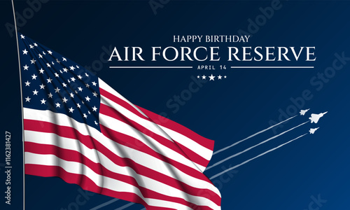 Happy birthday US Air Force Reserve April 14 Design Background Illustration