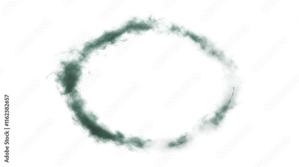 Toxic smoke swirling into circular pattern, transparent backdrop showcasing dramatic environmental visualization Toxic smoke swirling into circular pattern, transparent backdrop showcasing dramatic environmental visualization